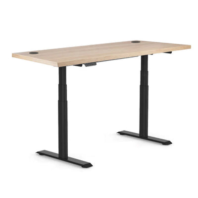 Височинно регулируемо бюро Elevate Desk | Цвят на основата: Черен | Плот 118x68x2.5 - Дъб Небраска натур | Плот 138x68x2.5 - Дъб Небраска натур | Плот 158x80x2.5 - Дъб Небраска натур