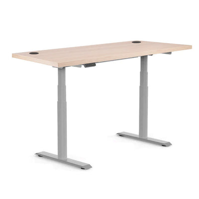 Височинно регулируемо бюро Elevate Desk | Цвят на основата: Сив | Плот 118x68x2.5 - Акация Лейкленд Светла