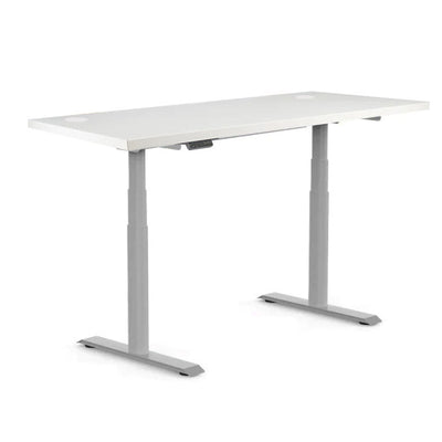 Височинно регулируемо бюро Elevate Desk | Цвят на основата: Сив | Плот 118x68x2.5 - Бял шагрен | Плот 138x68x2.5 - Бял шагрен | Плот 158x80x2.5 - Бял шагрен